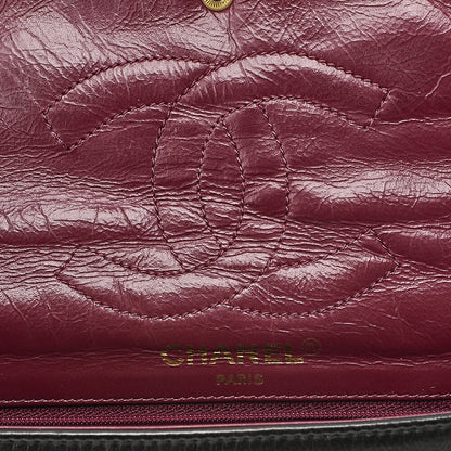 CHANEL Lambskin Matelasse Paris Limited 22cm Double Flap Shoulder Bag Black Gold-Tone Hardware, Pre-Owned
