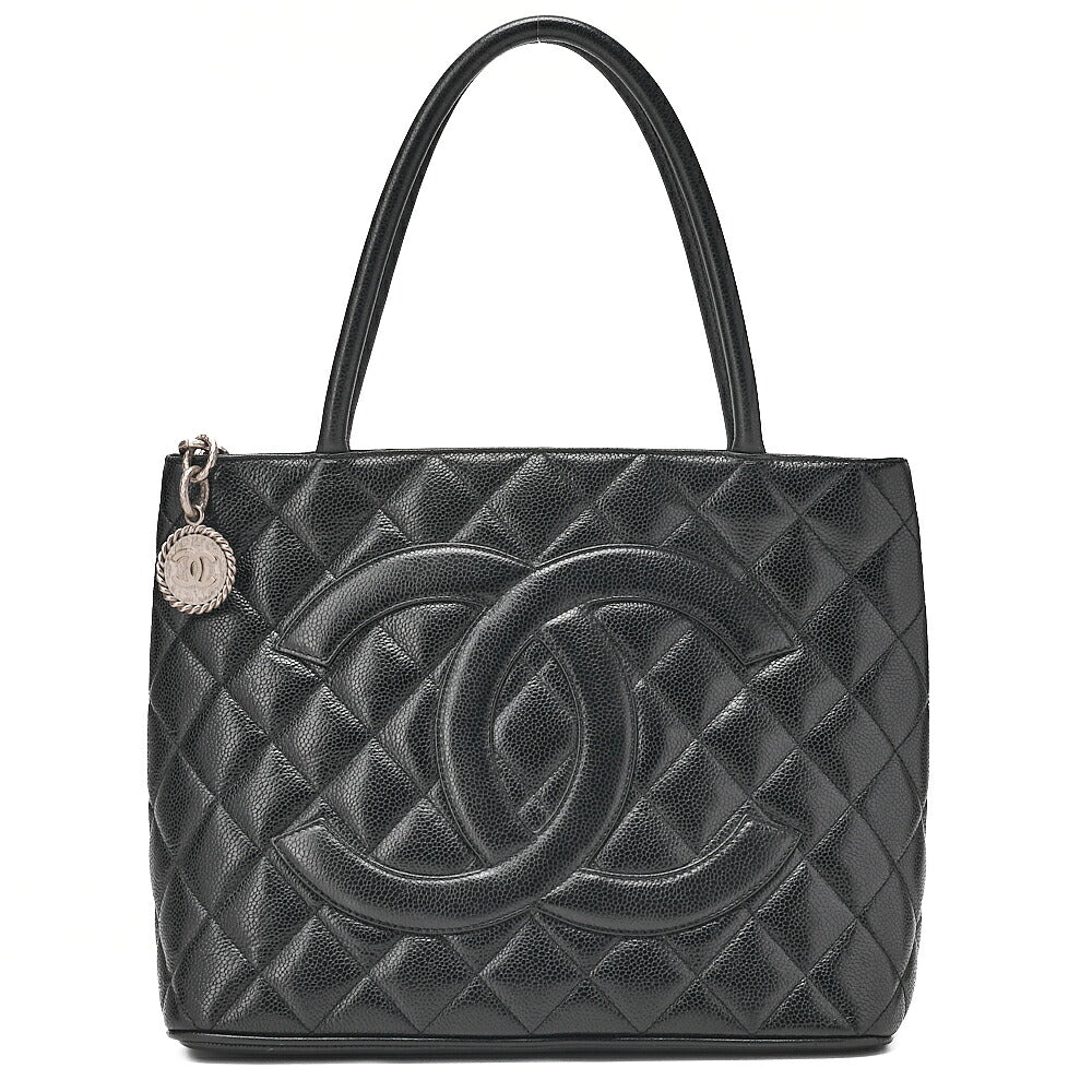 CHANEL Matelasse Reissue Tote Caviar Skin Black Silver-Tone Hardware, Pre-Owned