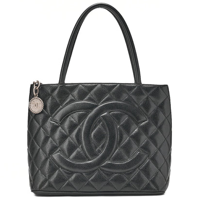 CHANEL Matelasse Reissue Tote Caviar Skin Black Silver-Tone Hardware, Pre-Owned