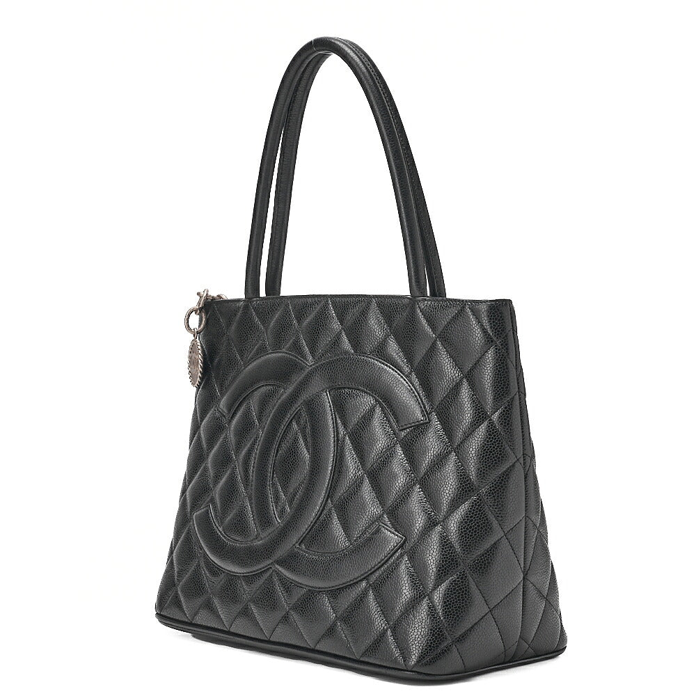 CHANEL Matelasse Reissue Tote Caviar Skin Black Silver-Tone Hardware, Pre-Owned