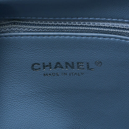 CHANEL Sequin Coco Mark Chain Backpack Blue Multicolor Silver-Tone Hardware, Pre-Owned