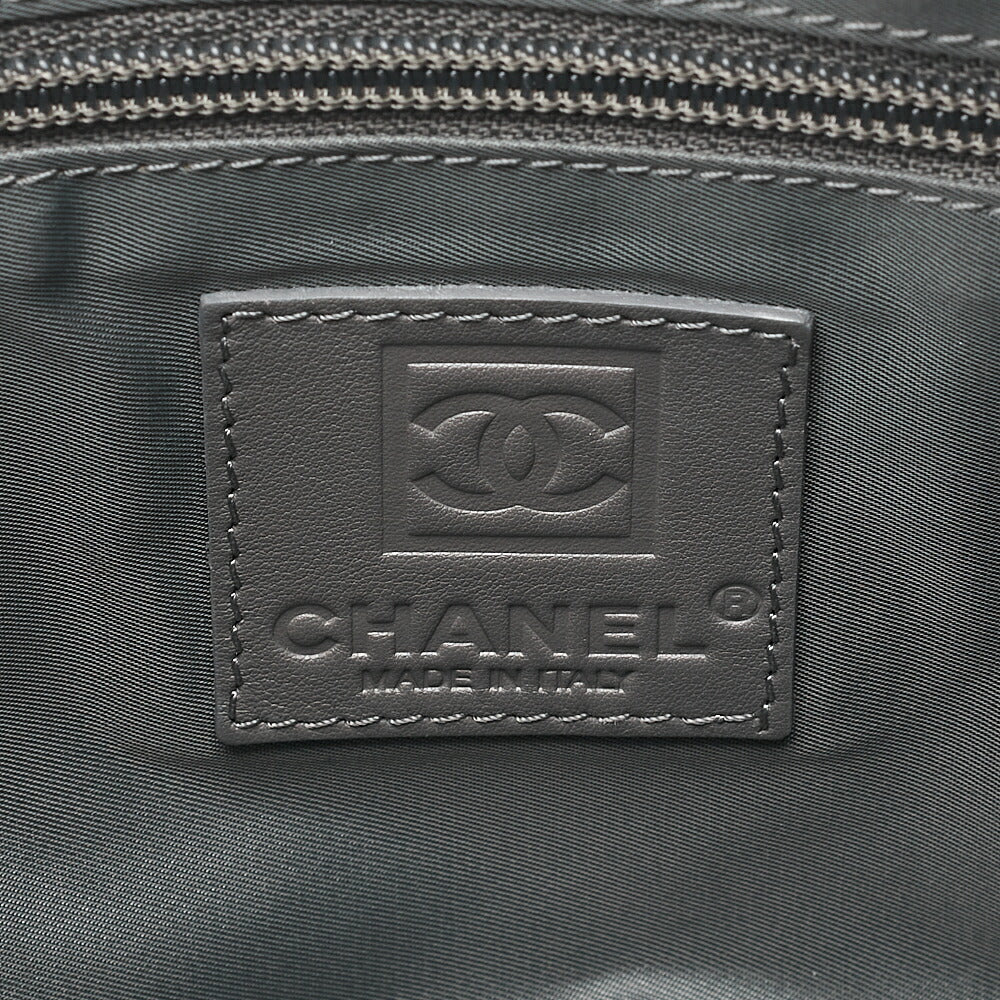 CHANEL Coco Mark Sports Line Tote Bag Lambskin x Fur x Canvas Green Silver-Tone Hardware, Pre-Owned