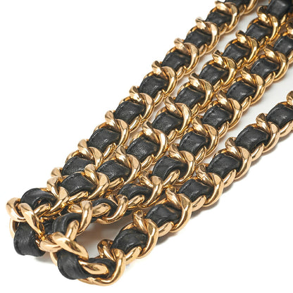 CHANEL Chanel Matelasse Double Turn Lock Chain Backpack Lambskin Black Gold-Tone Hardware, Pre-Owned