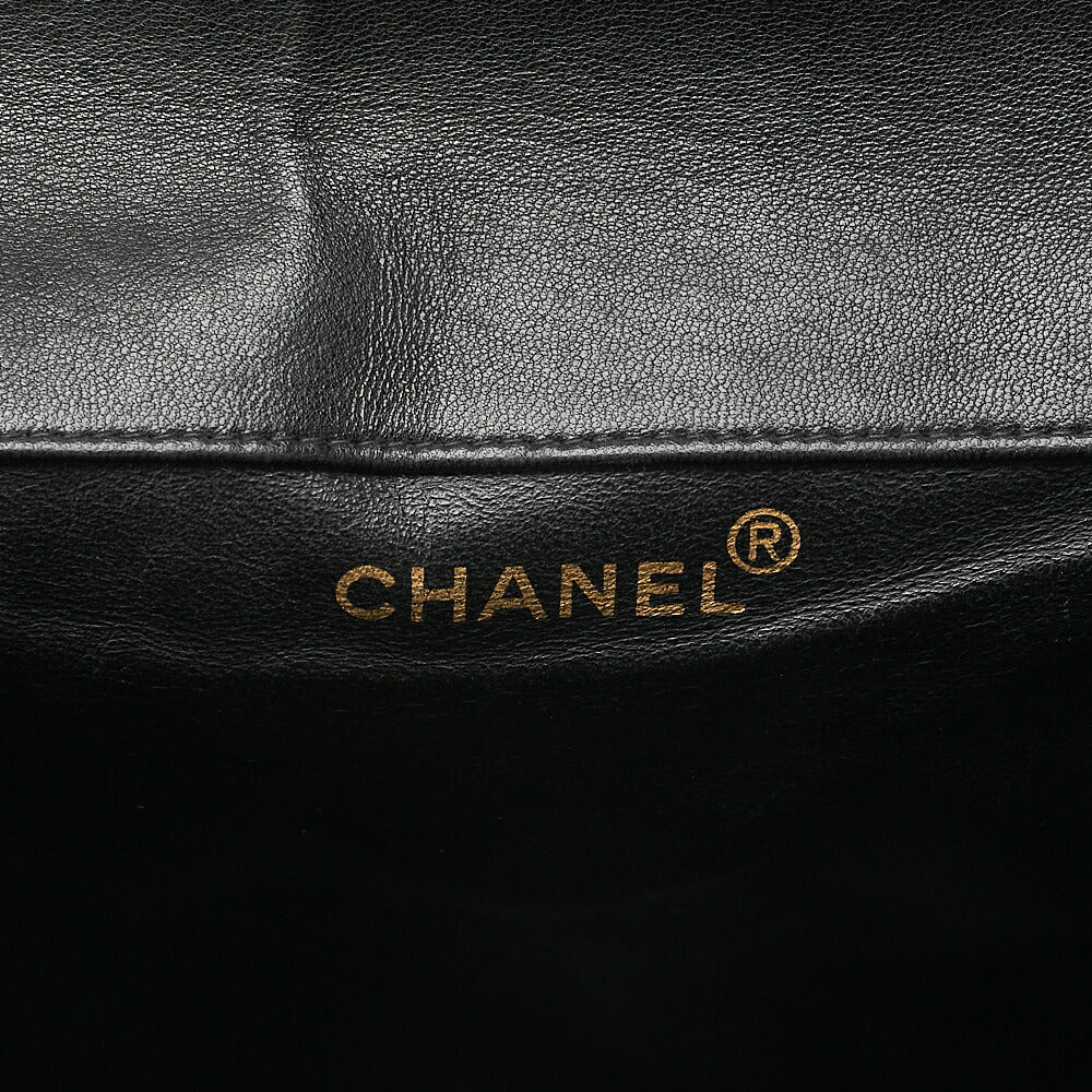 CHANEL Chanel Matelasse Double Turn Lock Chain Backpack Lambskin Black Gold-Tone Hardware, Pre-Owned