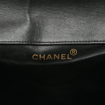 CHANEL Chanel Matelasse Double Turn Lock Chain Backpack Lambskin Black Gold-Tone Hardware, Pre-Owned