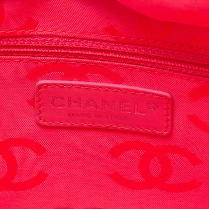 CHANEL Cambonline Calf Leather Tote Bag Black x Pink Silver-Tone Hardware, Pre-Owned