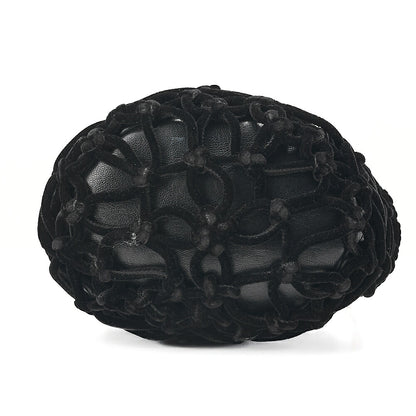 CHANEL Lambskin x Perois with Charm Drawstring Style Chain Shoulder Black Gold-Tone Hardware, Pre-Owned