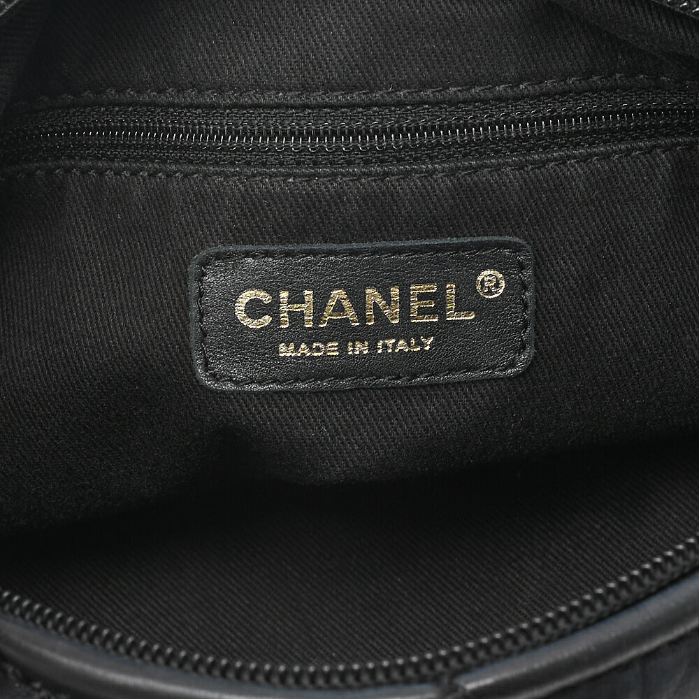 CHANEL Lambskin Matelasse Coco Charm One-Shoulder Black Rose Gold-Tone Hardware, Pre-Owned