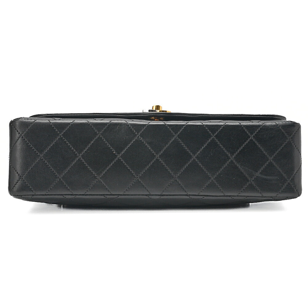 CHANEL Lambskin Matelasse 27cm Paris Limited Double Flap Shoulder Bag Black Gold-Tone Hardware, Pre-Owned