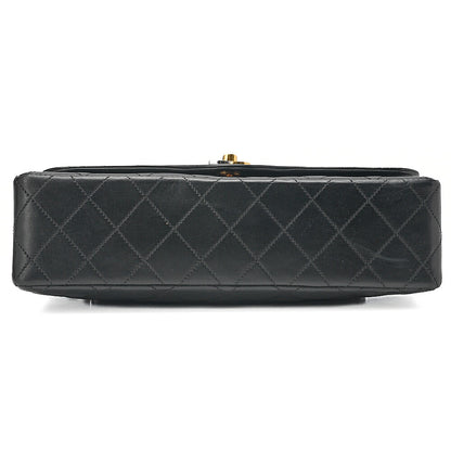 CHANEL Lambskin Matelasse 27cm Paris Limited Double Flap Shoulder Bag Black Gold-Tone Hardware, Pre-Owned