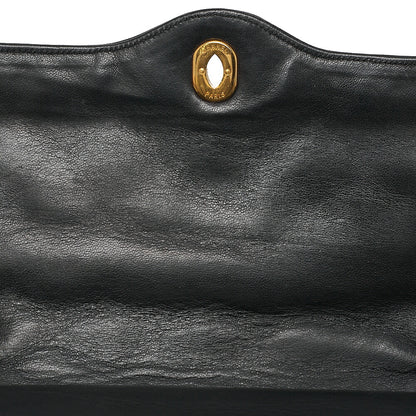 CHANEL Lambskin Matelasse 27cm Paris Limited Double Flap Shoulder Bag Black Gold-Tone Hardware, Pre-Owned