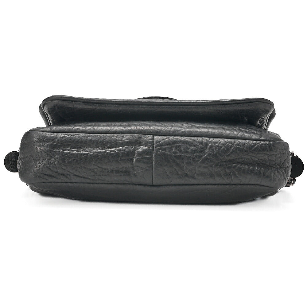 CHANEL Calfskin Matelasse Single Handbag Black Silver-Tone Hardware, Pre-Owned