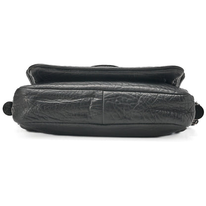 CHANEL Calfskin Matelasse Single Handbag Black Silver-Tone Hardware, Pre-Owned