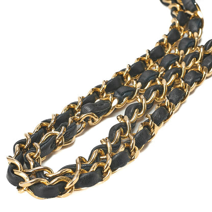 CHANEL Cotton x Lamb Matelasse Design Flap Chain Shoulder Black Gold-Tone Hardware, Pre-Owned