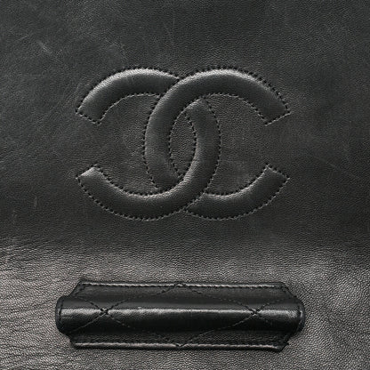 CHANEL Lambskin Matelasse Design Flap Chain Shoulder with Pouch Black Gold-Tone Hardware, Pre-Owned