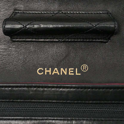CHANEL Lambskin Matelasse Design Flap Chain Shoulder with Pouch Black Gold-Tone Hardware, Pre-Owned