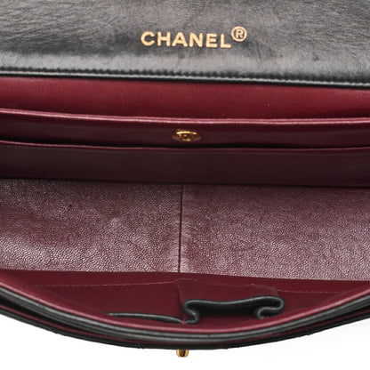 CHANEL Lambskin Matelasse Design Flap Chain Shoulder with Pouch Black Gold-Tone Hardware, Pre-Owned