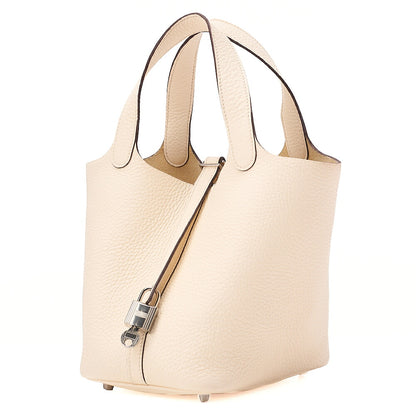 hermes hermes Picotin Lock PM Taurillon Clemence Handbag Ladies Silver-Tone Hardware, Pre-Owned