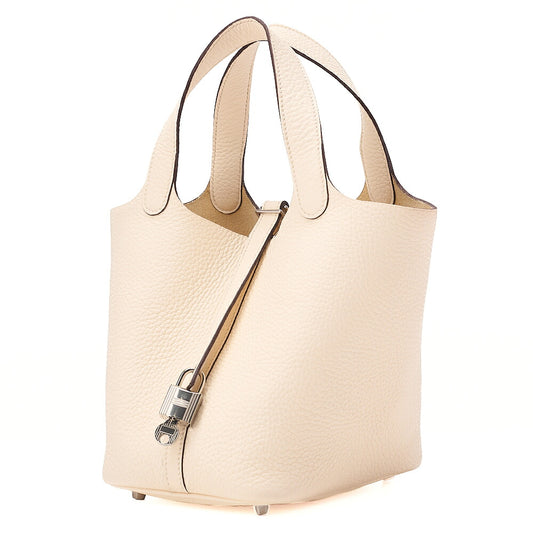 hermes hermes Picotin Lock PM Taurillon Clemence Handbag Ladies Silver-Tone Hardware, Pre-Owned