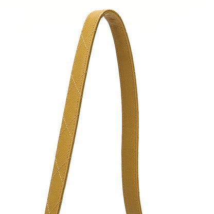 CHANEL Caviar Skin Matelasse Trapezoid Single Shoulder Bag Yellow Gold-Tone Hardware, Pre-Owned