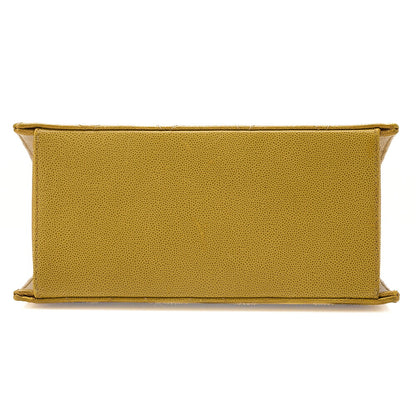 CHANEL Caviar Skin Matelasse Trapezoid Single Shoulder Bag Yellow Gold-Tone Hardware, Pre-Owned