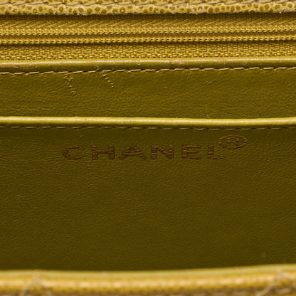 CHANEL Caviar Skin Matelasse Trapezoid Single Shoulder Bag Yellow Gold-Tone Hardware, Pre-Owned