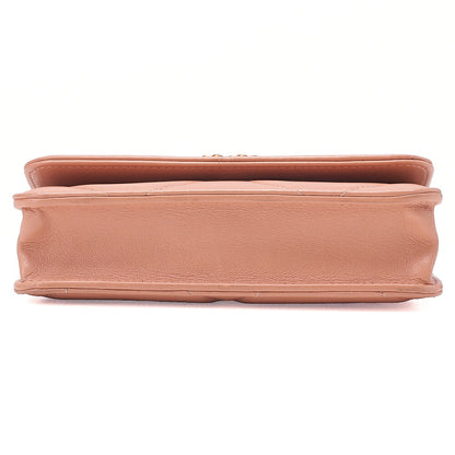 CHANEL Chanel 19 Lambskin Matelasse Chain Wallet 2WAY Salmon Pink (Gold x Silver-Tone Hardware, Pre-Owned