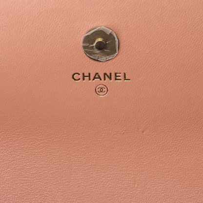 CHANEL Chanel 19 Lambskin Matelasse Chain Wallet 2WAY Salmon Pink (Gold x Silver-Tone Hardware, Pre-Owned