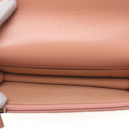 CHANEL Chanel 19 Lambskin Matelasse Chain Wallet 2WAY Salmon Pink (Gold x Silver-Tone Hardware, Pre-Owned