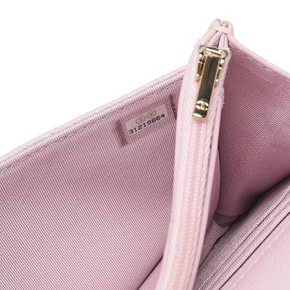 CHANEL Caviar Skin Matelasse Chain Wallet Pink Gold-Tone Hardware, Pre-Owned