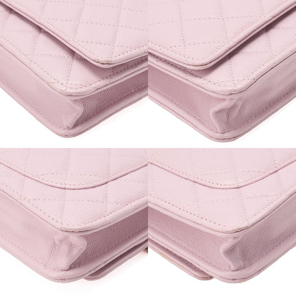 CHANEL Caviar Skin Matelasse Chain Wallet Pink Gold-Tone Hardware, Pre-Owned