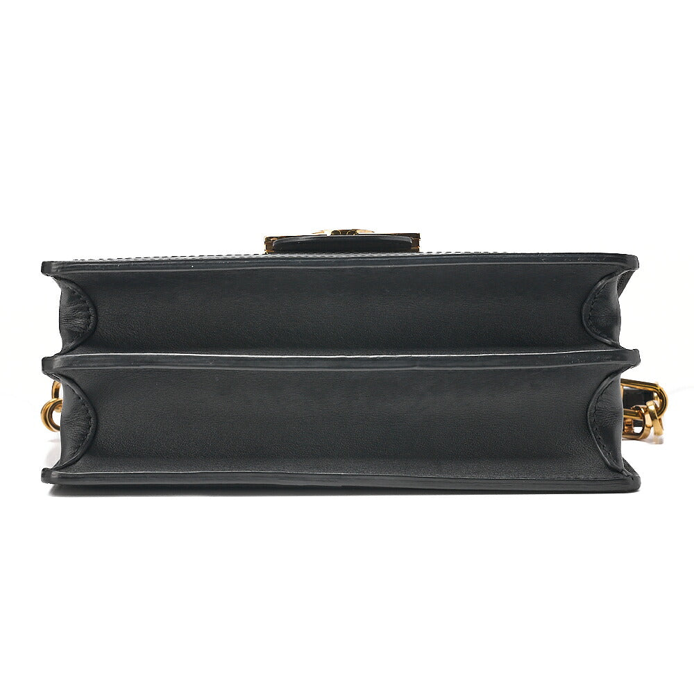 LOUIS VUITTON LV Lock Dauphine MM Shoulder Bag M55821 Black Gold-Tone Hardware, Pre-Owned