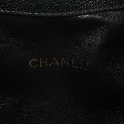 CHANEL Chain Shoulder Bag Caviar Ski Triple Coco Drawstring Ball Charm Black Gold-Tone Hardware, Pre-Owned