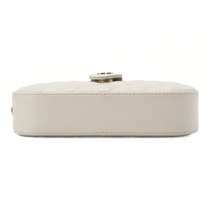 CHANEL Caviar Skin Matelasse Bicolore Chain Wallet Gray Gold-Tone Hardware, Pre-Owned