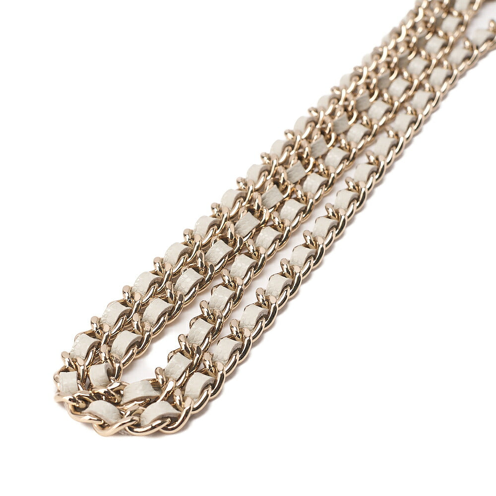 CHANEL Caviar Skin Matelasse Bicolore Chain Wallet Gray Gold-Tone Hardware, Pre-Owned
