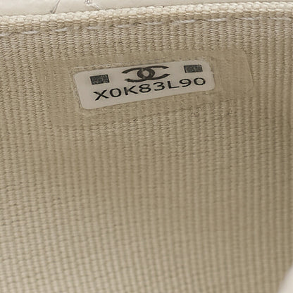 CHANEL Caviar Skin Matelasse Bicolore Chain Wallet Gray Gold-Tone Hardware, Pre-Owned