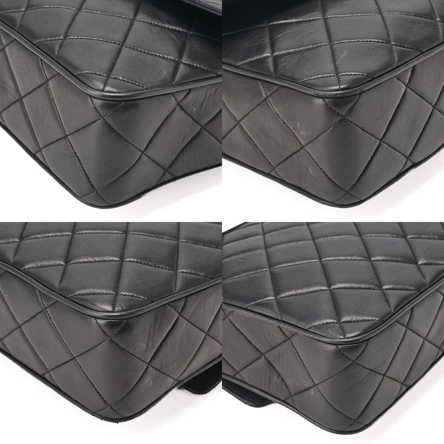 CHANEL Lambskin Matelasse Coco Mark with Fringe O Black One-Shoulder Black Gold-Tone Hardware, Pre-Owned