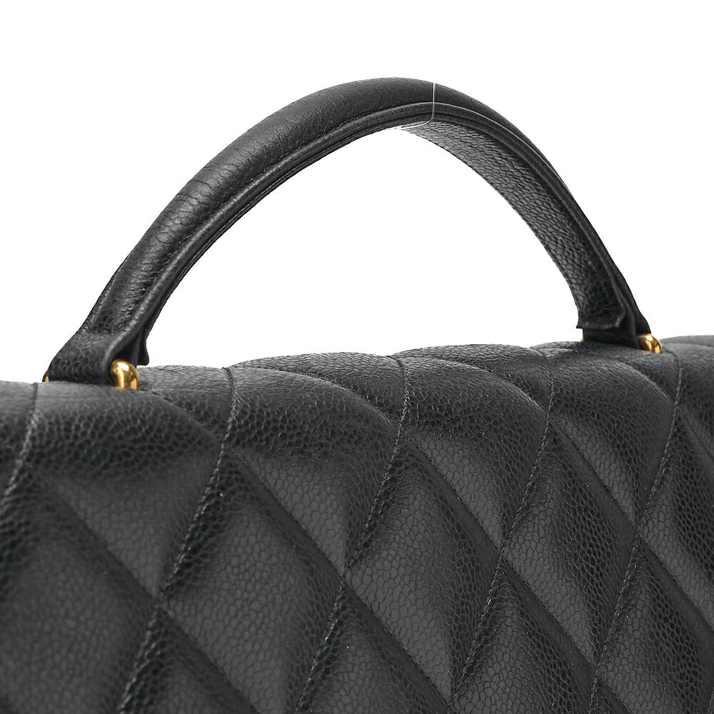 CHANEL Caviar Skin Matelasse Dekacoco Business Bag Black Gold-Tone Hardware, Pre-Owned
