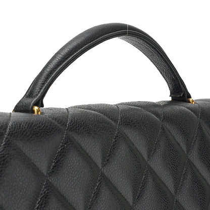 CHANEL Caviar Skin Matelasse Dekacoco Business Bag Black Gold-Tone Hardware, Pre-Owned