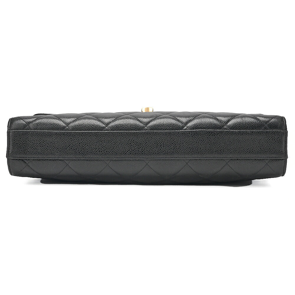 CHANEL Caviar Skin Matelasse Dekacoco Business Bag Black Gold-Tone Hardware, Pre-Owned