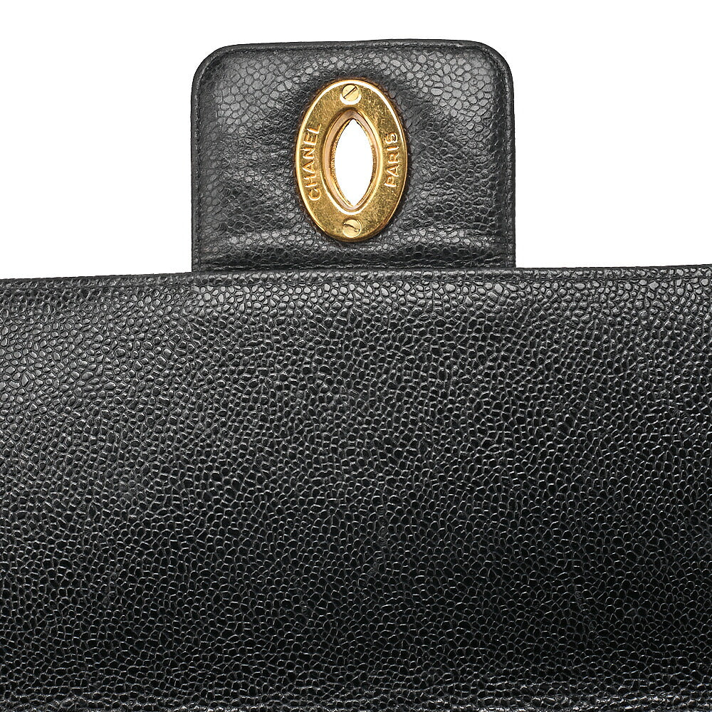 CHANEL Caviar Skin Matelasse Dekacoco Business Bag Black Gold-Tone Hardware, Pre-Owned