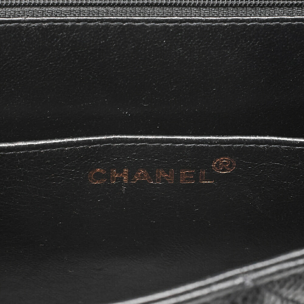 CHANEL Caviar Skin Matelasse Dekacoco Business Bag Black Gold-Tone Hardware, Pre-Owned