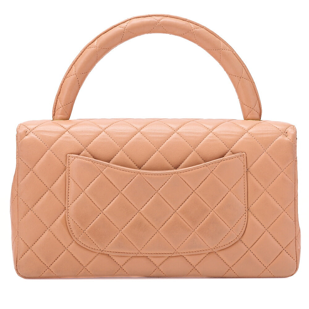 CHANEL Lambskin Matelasse Parent-Child Bag Parent Only Handbag Salmon Pink Gold-Tone Hardware, Pre-Owned
