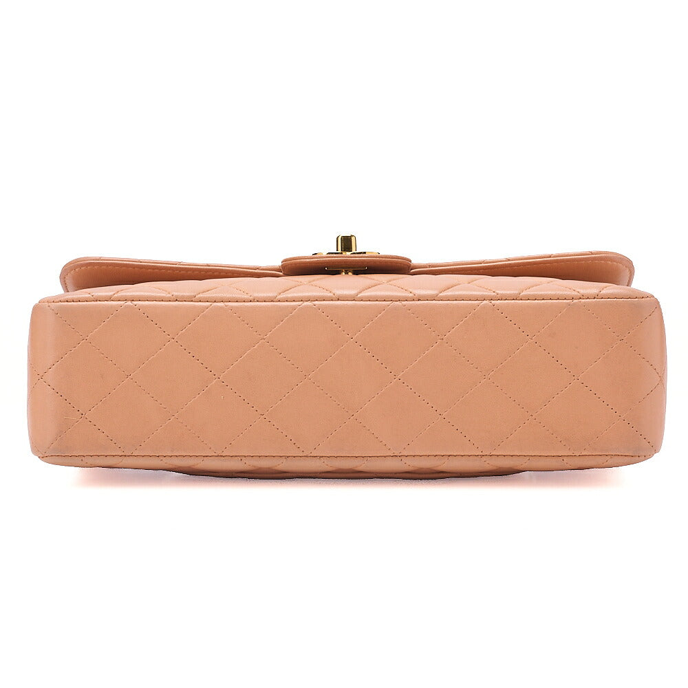CHANEL Lambskin Matelasse Parent-Child Bag Parent Only Handbag Salmon Pink Gold-Tone Hardware, Pre-Owned