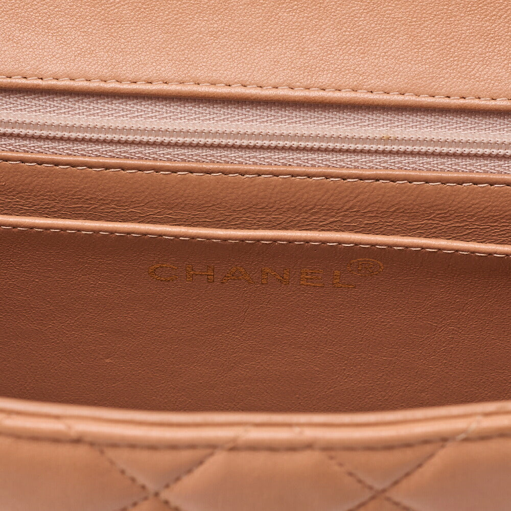 CHANEL Lambskin Matelasse Parent-Child Bag Parent Only Handbag Salmon Pink Gold-Tone Hardware, Pre-Owned