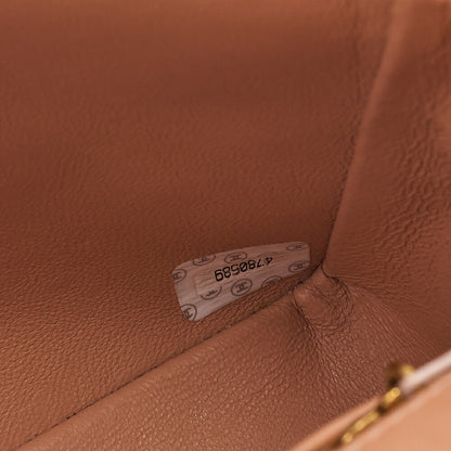 CHANEL Lambskin Matelasse Parent-Child Bag Parent Only Handbag Salmon Pink Gold-Tone Hardware, Pre-Owned