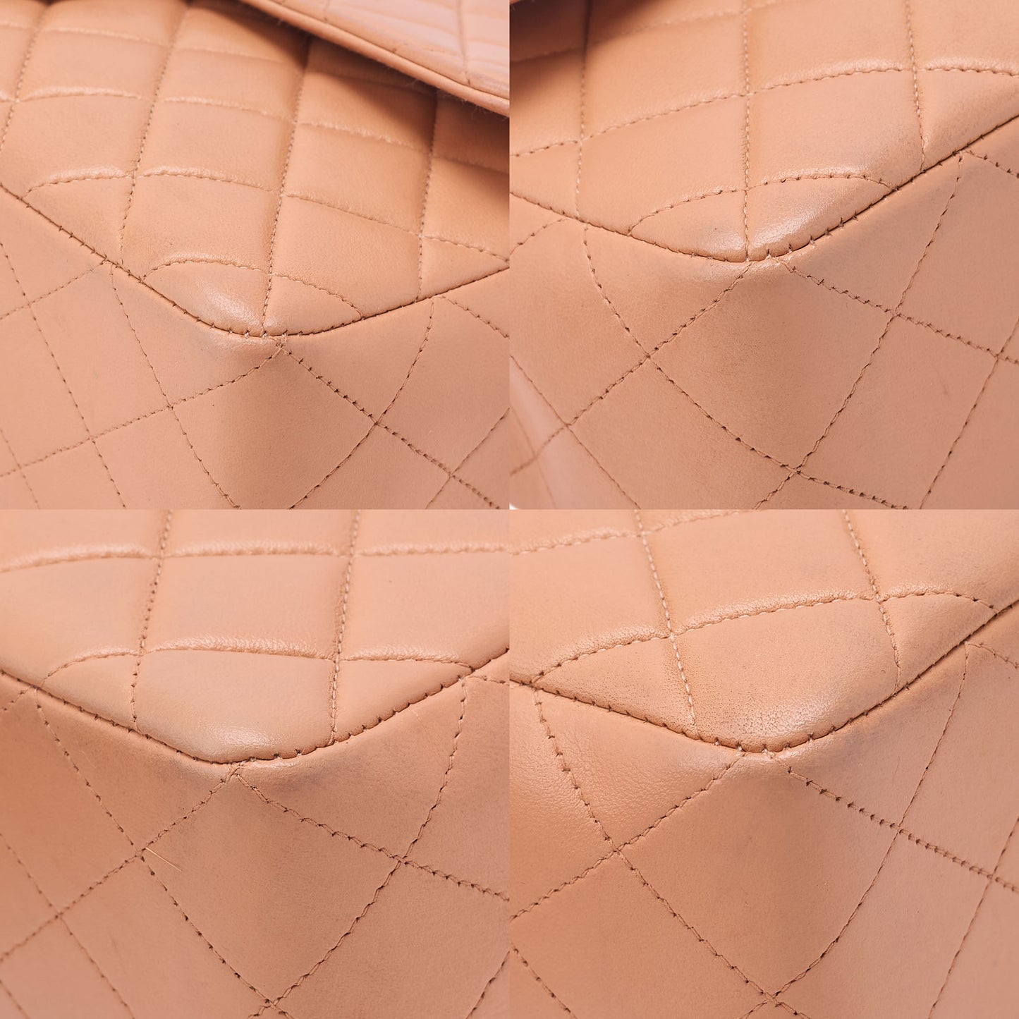 CHANEL Lambskin Matelasse Parent-Child Bag Parent Only Handbag Salmon Pink Gold-Tone Hardware, Pre-Owned
