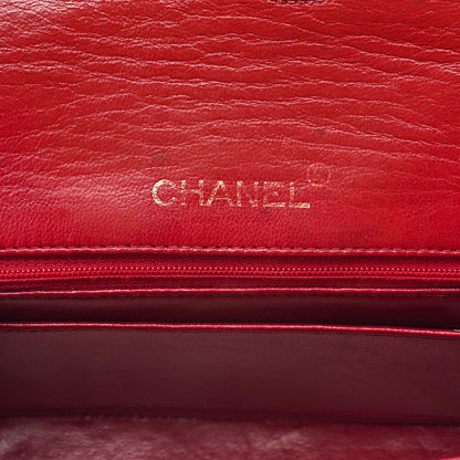 CHANEL Chain Shoulder Bag Mini Matelasse 17cm Lambskin Red Gold-Tone Hardware, Pre-Owned