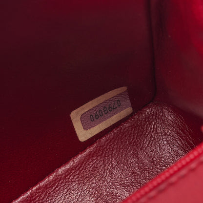 CHANEL Chain Shoulder Bag Mini Matelasse 17cm Lambskin Red Gold-Tone Hardware, Pre-Owned