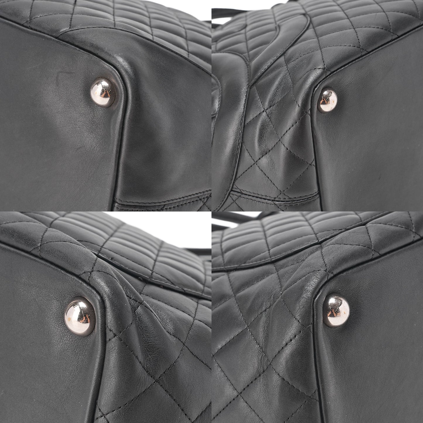 CHANEL Cambonline Calf Leather Tote Bag Black Silver-Tone Hardware, Pre-Owned
